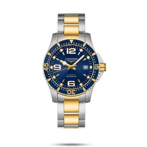 Longines HydroConquest 41 Automatic Stainless Steel / Yellow Gold / Blue