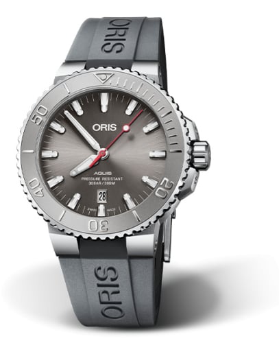 Oris Aquis Date 43.5 Relief Stainless Steel / Grey / Rubber