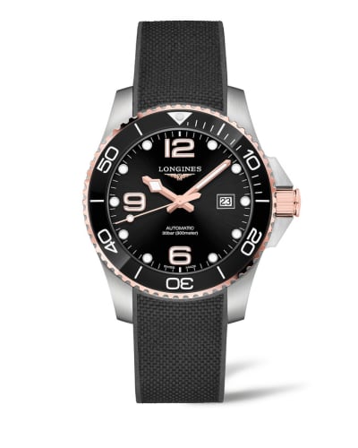 Longines HydroConquest 43 Automatic Stainless Steel - Pink Gold / Black / Rubber