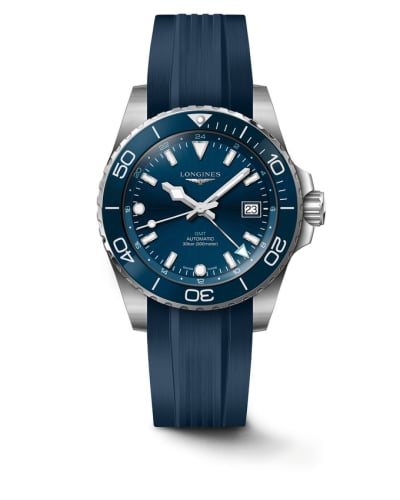 Longines Hydroconquest GMT 41 Stainless Steel / Blue / Rubber