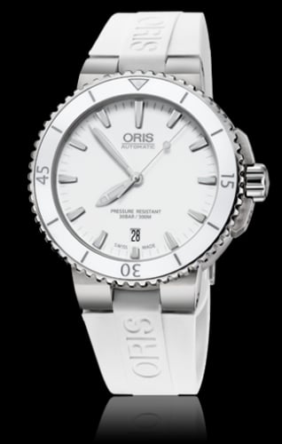Oris Aquis Date 40 Stainless Steel / White / Rubber