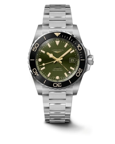 Longines Hydroconquest GMT 41 Stainless Steel / Green / Bracelet
