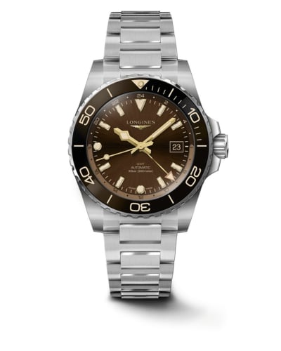 Longines Hydroconquest GMT 41 Stainless Steel / Brown / Bracelet