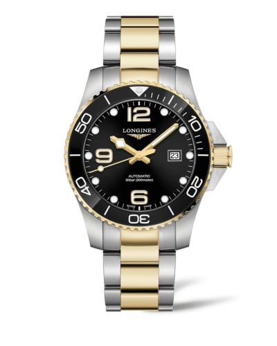 Longines HydroConquest 43 Automatic Stainless Steel - Yellow Gold / Black / Bracelet
