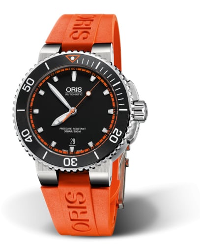 Oris Aquis Date 43 Stainless Steel / Black - Red / Rubber