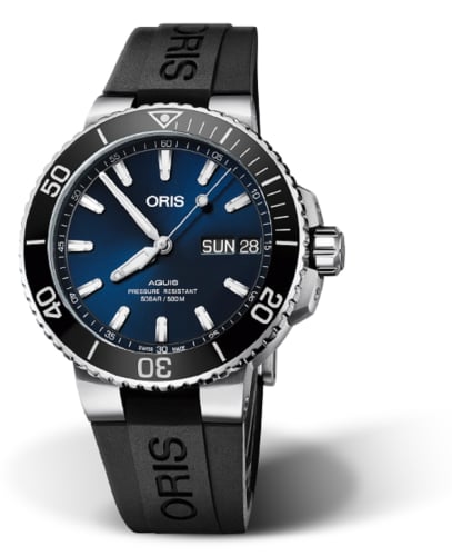 Oris Aquis Big Day Date 45.5mm Stainless Steel / Blue / Rubber