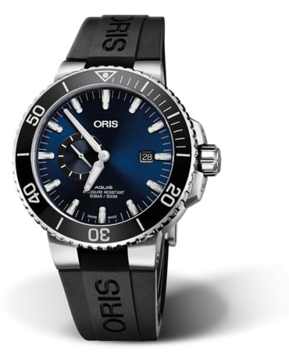 Oris Aquis Small Seconds Date 45.5 Stainless Steel / Blue / Rubber