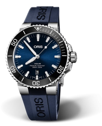 Oris Aquis Date 43 Stainless Steel / Blue / Rubber