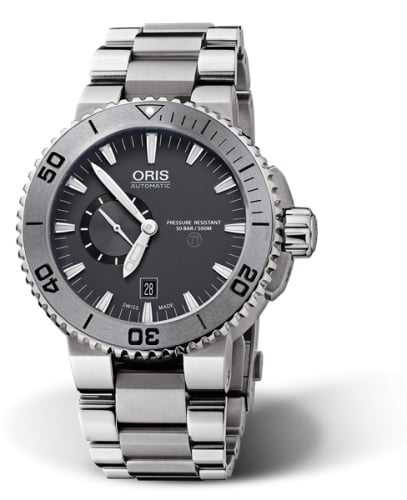 Oris Aquis Titan Small Second - Date Titanium / Grey / Bracelet
