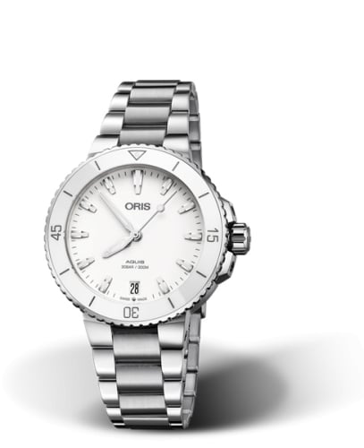 Oris Aquis Date 36.5 Stainless Steel / White / Bracelet