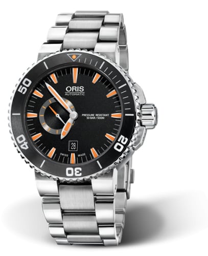 Oris Aquis Small Seconds Date 46 Stainless Steel / Black / Bracelet