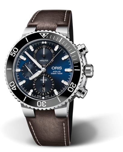 Oris Aquis Chronograph 45.5 Stainless Steel / Blue / Calf