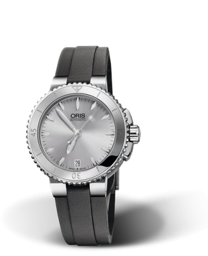 Oris Aquis Date 36 Stainless Steel / Silver / Textile