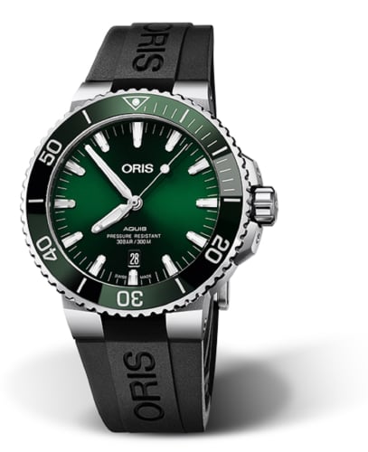 Oris Aquis Date 43.5 Stainless Steel / Green / Rubber