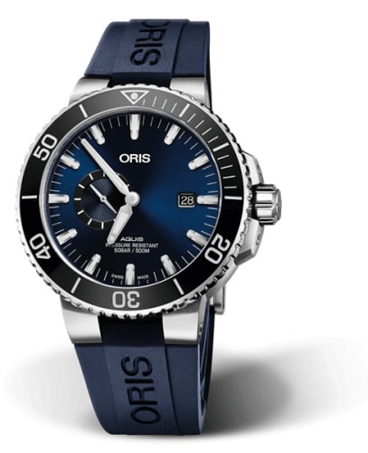 Oris Aquis Small Seconds Date 45.5 Stainless Steel / Blue / Rubber