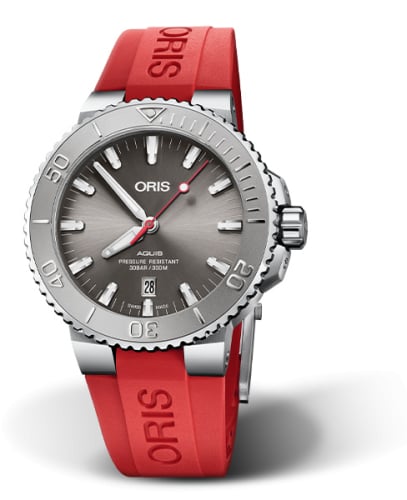 Oris Aquis Date 43.5 Relief Stainless Steel / Grey / Rubber