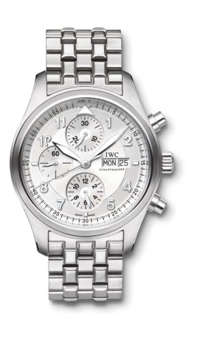 IWC Schaffhausen Pilot's Watch Spitfire Chronograph Stainless Steel / Silver / Bracelet