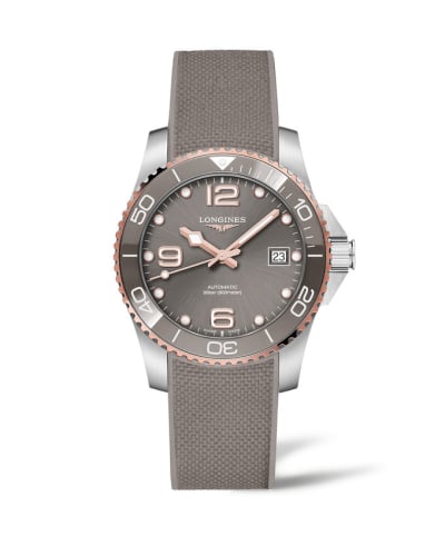 Longines HydroConquest 39 Automatic Stainless Steel - Pink Gold / Grey / Rubber