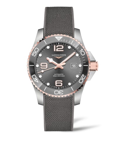 Longines HydroConquest 43 Automatic Stainless Steel - Pink Gold / Grey / Rubber