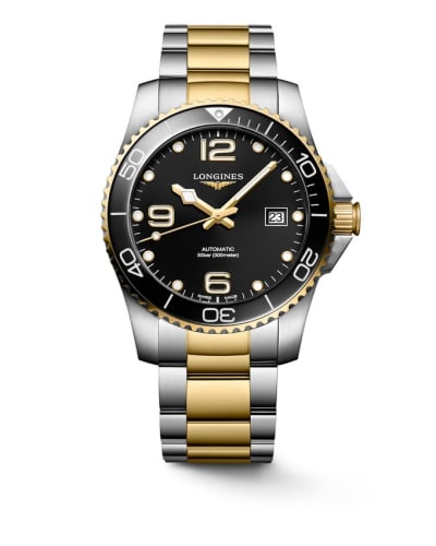 Longines HydroConquest 41 Automatic Stainless Steel - Yellow Gold / Black / Bracelet
