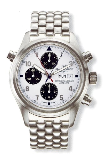 IWC Schaffhausen Pilot's Watch Doppelchronograph Stainless Steel / White / Japan / Bracelet