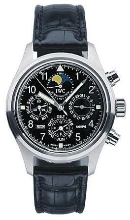 IWC Schaffhausen Pilot's Watch Chronograph Perpetual Calendar Stainless Steel / Black / Wempe
