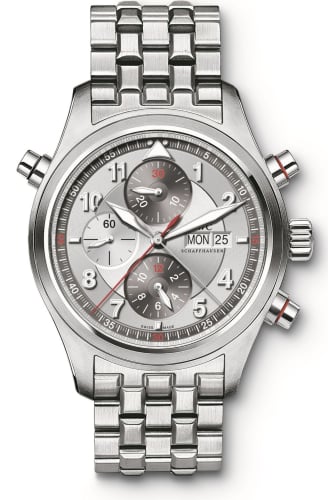 IWC Schaffhausen Pilot's Watch Spitfire Double Chronograph Stainless Steel / Panda / Bracelet