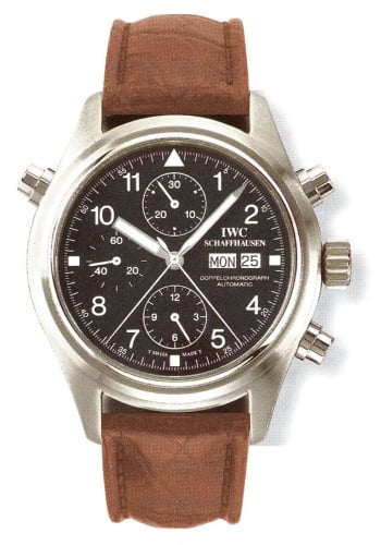IWC Schaffhausen Pilot's Watch Doppelchronograph Stainless Steel / Black / English / Strap