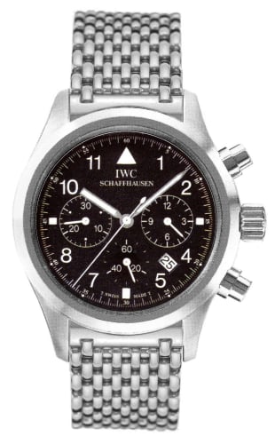 IWC Schaffhausen Pilot's Watch Chronograph Mecaquartz Stainless Steel / Black / Bracelet