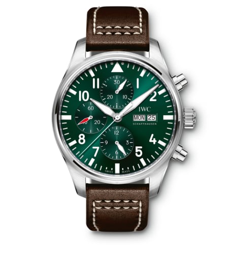 IWC Schaffhausen Pilot's Watch Chronograph Stainless Steel / Racing Green / Calf