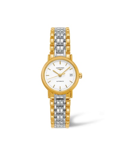 Longines Presence 25.5 Automatic PVD Gold / White / Bracelet