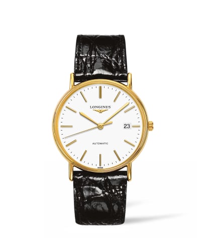 Longines Presence 38.5 Automatic PVD Gold / White / Strap