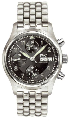 IWC Schaffhausen Pilot's Watch Spitfire Chronograph Stainless Steel / Black / German / Bracelet