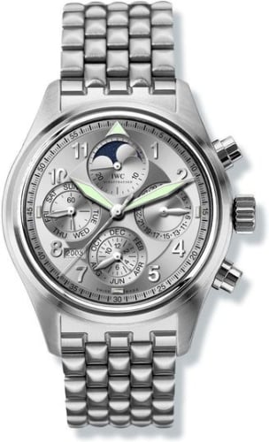 IWC Schaffhausen Pilot's Watch Spitfire Chronograph Perpetual Calendar Stainless Steel / Silver / Sincere