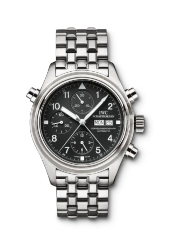 IWC Schaffhausen Pilot's Watch Doppelchronograph Stainless Steel / Black / English / Bracelet