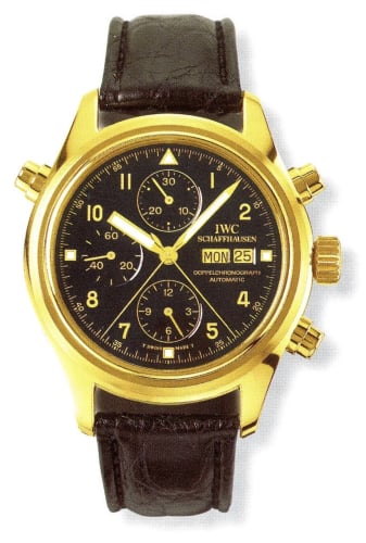 IWC Schaffhausen Pilot's Watch Doppelchronograph Yellow Gold / Black / Italian