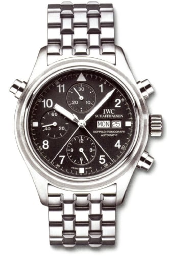 IWC Schaffhausen Pilot's Watch Doppelchronograph Stainless Steel / Black / German / Bracelet