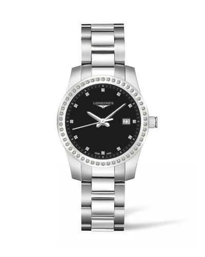 Longines Conquest Quartz 36 Stainless Steel - Diamond / Black
