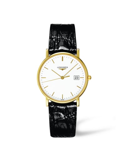 Longines Presence 33.5 Quartz Yellow Gold / White