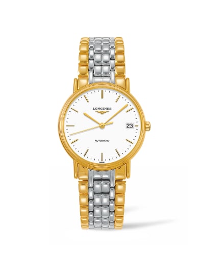 Longines Presence Automatic 34.5mm Stainless Steel / PVD Gold / White / Bracelet