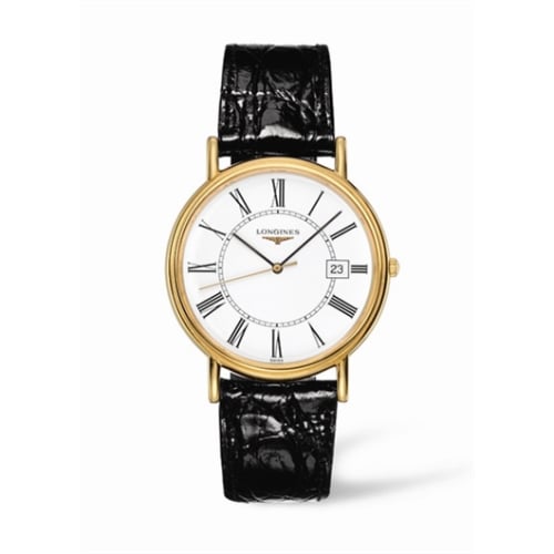 Longines Presence 38.5 Quartz PVD Gold / White - Roman