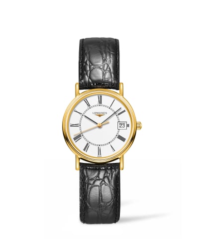 Longines Presence Quartz 30mm PVD Gold / White - Roman