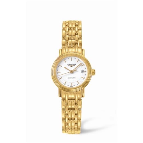 Longines Presence 25.5 Automatic PVD Gold / White / Bracelet