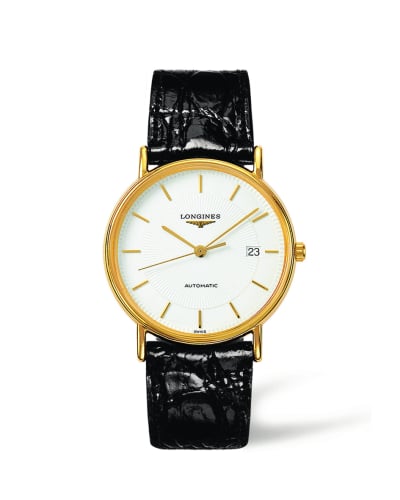 Longines Presence 38.5 Automatic PVD Gold / White / Strap