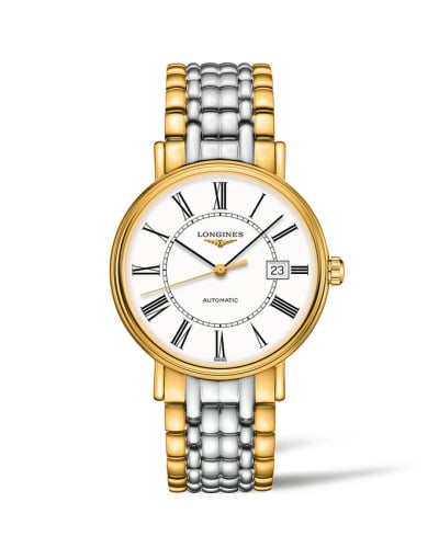 Longines Presence 40 Automatic PVD Gold / White - Roman / Bracelet