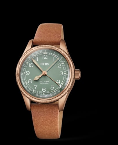 Oris Big Crown Pointer Date 36 Bronze / Green / Strap