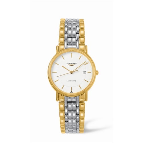 Longines Presence 34.5 Automatic Yellow Stick Bracelet Two Tone