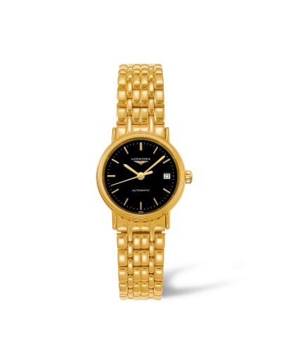 Longines Presence 25.5 Automatic PVD Gold / Black / Bracelet
