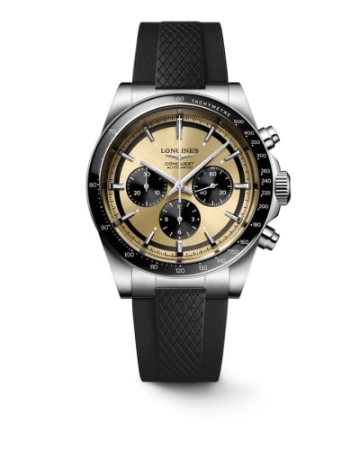 Longines Conquest Chronograph 42 Stainless Steel / Brown / Rubber