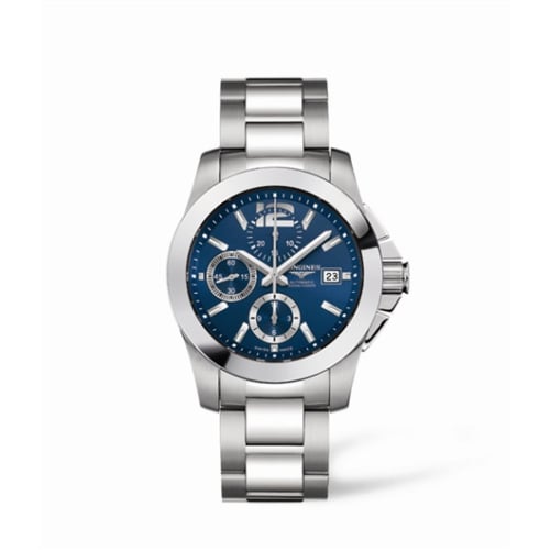 Longines Conquest Chronograph Blue Bracelet